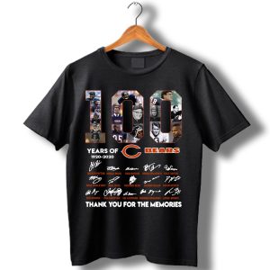100 Years Of Chicago Bears 1920 2020 Signature Thank You For The Memories T-Shirt