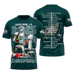 Eagles Super B LIX 2025 Champions AOP T-Shirt