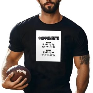 2025 New Orleans Saints Opponents Home Falcons Panthers Buccaneers Cardinals 49Ers T-Shirt