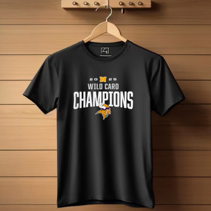 2025 Wild Card Champions Minnesota Vikings T Shirt 1 T Shirt 1