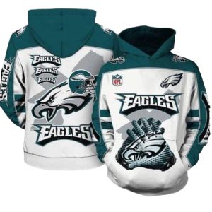 Philadelphia Eagles Gloves White All Over Print Hoodie