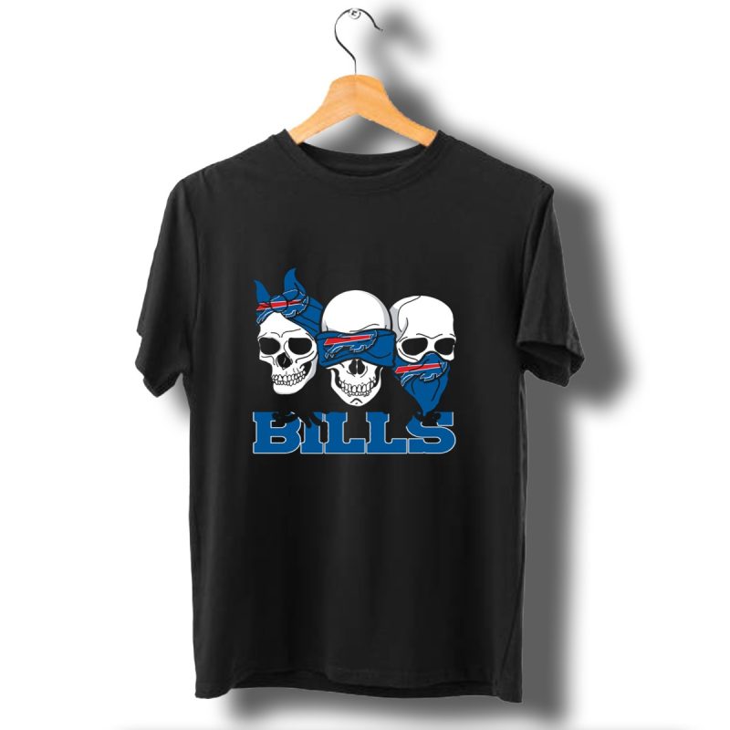 3 Skull Buffalo Bills Logo Bandana Trio T Shirt 1 T Shirt 1