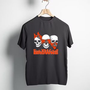 3 Skull CLEVELAND BROWNS Helmet Bandanas T-Shirt