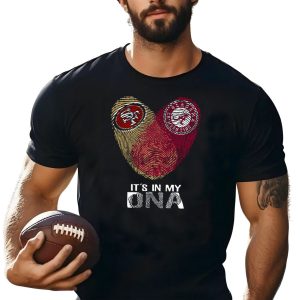 49Ers Alabama It'S In My Dna Fingerprint Heart T-Shirt