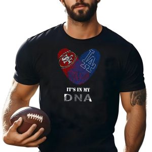 49Ers Dodgers Sf La Heart Fingerprint Dna T-Shirt