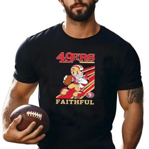 49Ers Faithful Mickey Mouse Football Player T-Shirt