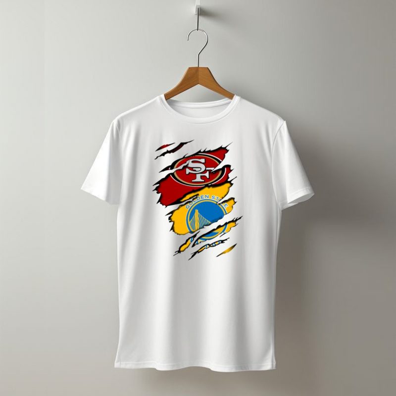 49Ers Golden State Warriors Sf Logo Tear T Shirt T Shirt 1