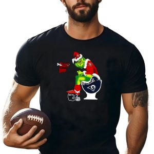 49Ers Grinch On Rams Toilet With Cardinals Toilet Paper Seahawks Helmet T-Shirt