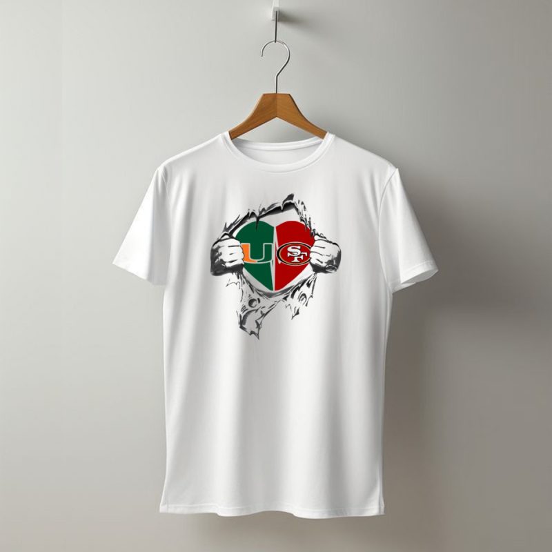 49Ers Hurricanes Heart Logo U Sf T Shirt T Shirt 1