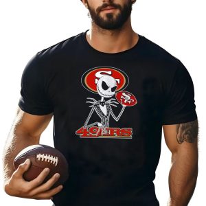 49Ers Jack Skellington Football Crossover T-Shirt