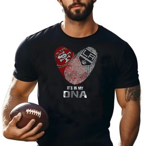 49Ers Los Angeles Kings Heart Fingerprint It'S In My Dna T-Shirt