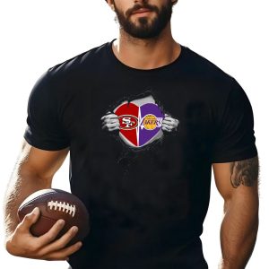 49Ers Los Angeles Lakers Split Heart T-Shirt