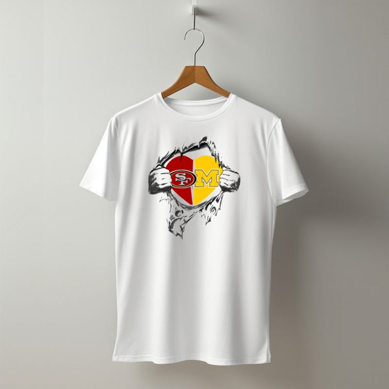49Ers Michigan Wolverines Heart Logo Sf M T Shirt T Shirt 1