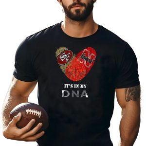49Ers Nebraska Cornhuskers Fingerprint Heart Dna T-Shirt