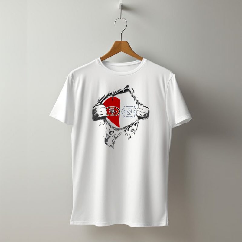 49Ers Sf And Unc Tar Heels Its In My Heart T Shirt T Shirt 1