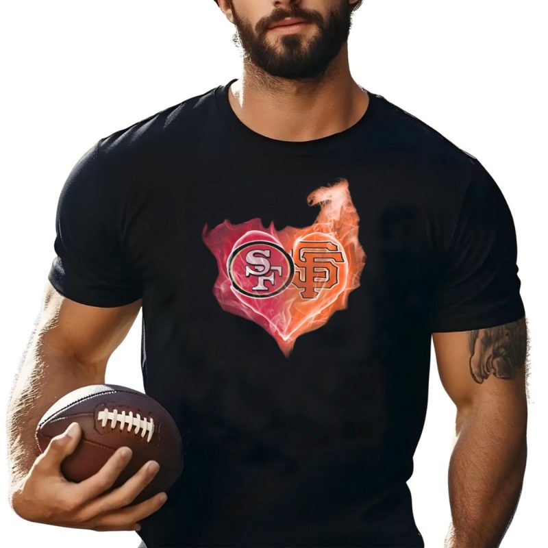 49Ers Sf Giants Heart T Shirt T Shirt 1