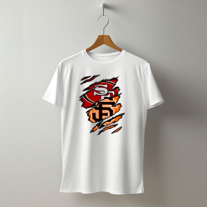 49Ers Sf Giants Logos Rip T Shirt T Shirt 1
