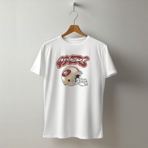 49Ers Sf Gold Helmet Red Outline Toddler Grey Huddle Up T-Shirt