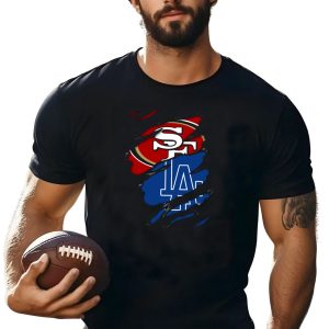49Ers Sf La Dodgers Torn T-Shirt