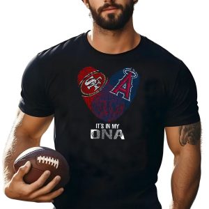 49Ers Sf Logo And Los Angeles Angels Dna Fingerprint Heart T-Shirt