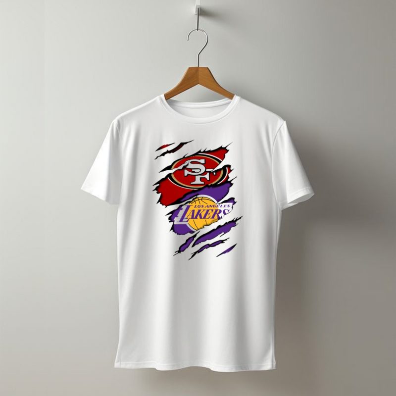 49Ers Sf Los Angeles Lakers Logo Mashup T Shirt T Shirt 1