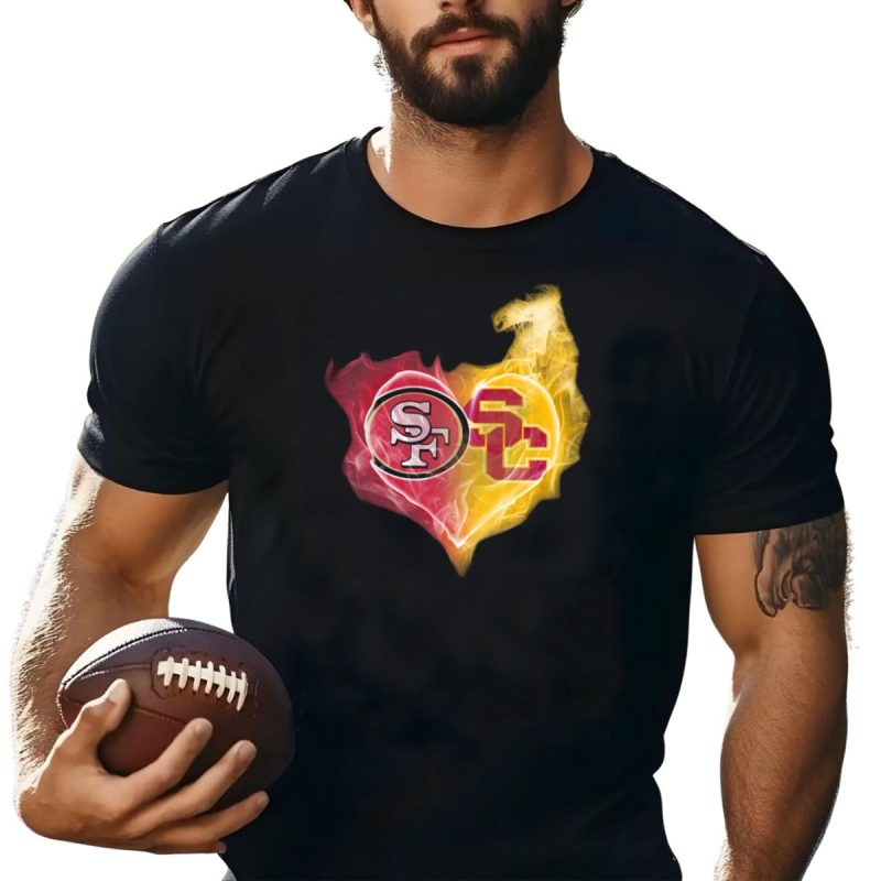 49Ers Sf Usc Trojans Heart Emblem T Shirt T Shirt 1