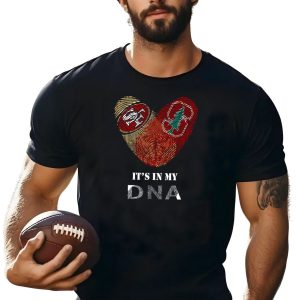 49Ers Stanford Cardinal Heart Fingerprint Dna T-Shirt