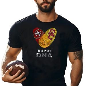 49Ers Usc Trojans Dna Fingerprint Heart T-Shirt