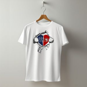 49Ers Yankees Heart Ripped Jersey T-Shirt