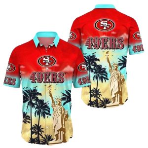 49ers American Statue Of Liberty Tropical Hawaiian Shirt