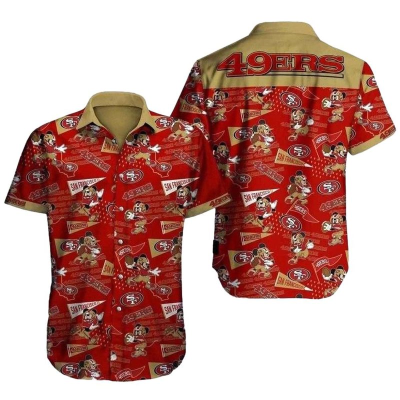 49Ers And Mickeys Gameday Spirit With The 49Ers Hawaiian Shirt 1