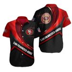 49ers Bold Red Zone Black And Crimson Hawaiian Shirt