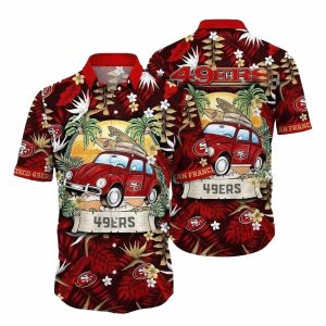 49ers Coastal Drive Vintage Car Tropical Hawaiian Shirt