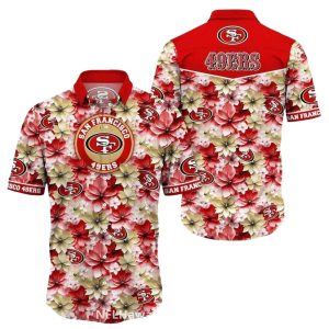 49ers Floral Hibiscus Paradise Hawaiian Shirt