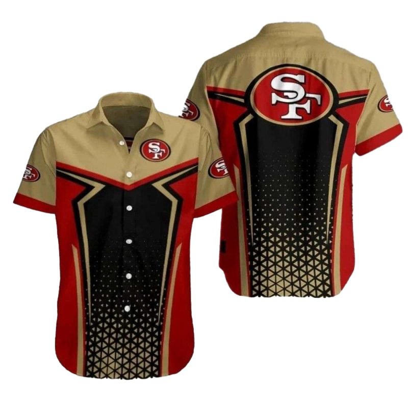 49Ers Gold Rush Beige Red Dotted Elegance Hawaiian Shirt 1