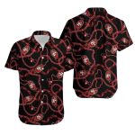 49ers Logo And Chain Black Pattern Hawaiian Shirt