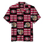 49ers Logo And Helmet Black Hawaiian Shirt