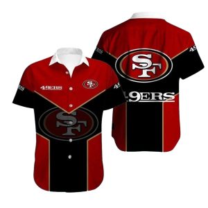 49ers Logo Classic Black And Red Design Hawaiian Shirt
