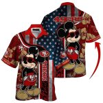 49ers Mickey Mouse American Flag Tropical Hawaiian Shirt