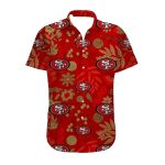 49ers Red And Gold Floral Pattern Hawaiian Shirt