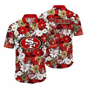 49ers Summer Garden Touchdown Floral Hawaiian Shirt