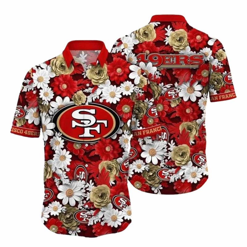 49Ers Summer Garden Touchdown Floral Hawaiian Shirt 1