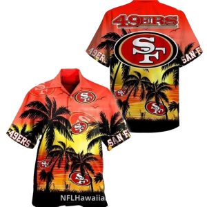 49ers Sunset Palm Beach Design Hawaiian Shirt