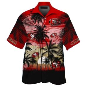 49ers Sunset Palm Coconut Tree Hawaiian Shirt