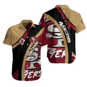 49ers Urban Edge Red Beige Streak Hawaiian Shirt