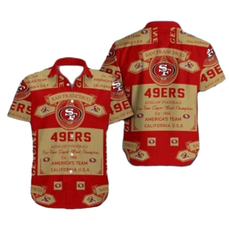 49Ers Vintage Beer Label Championship Design Hawaiian Shirt 1