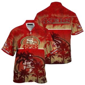 49ers Vintage Palm Beach Coconut Hawaiian Shirt