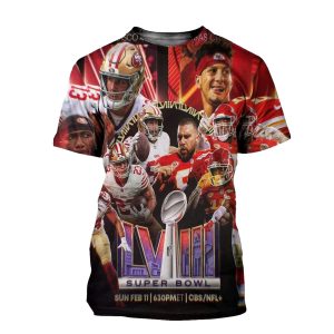 49ers Vs Chiefs In Las Vegas Super Bowl Lviii AOP T-Shirt