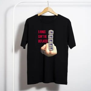 5 Rings Can’T Be Deflated Tom Brady New England Patriots Super Bowl GoaT-Shirt