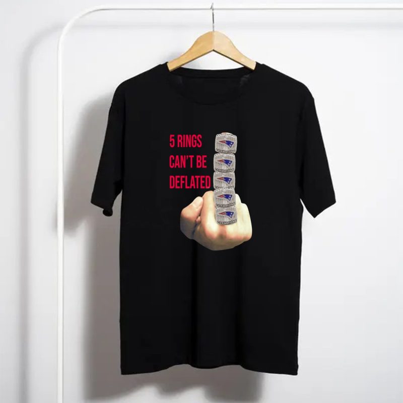 5 Rings Cant Be Deflated Tom Brady New England Patriots Super Bowl Goat Shirt T Shirt 1
